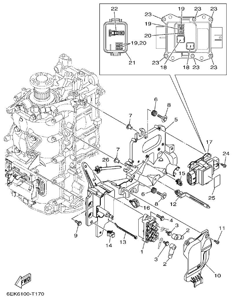 Yamaha F115B, FL115B, FL115BET ELECTRICAL 2 parts diagram